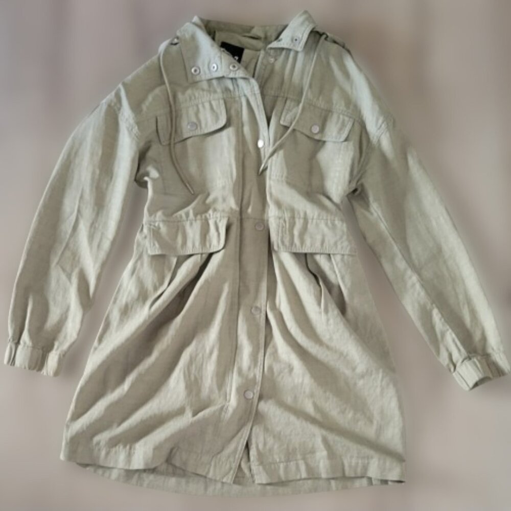 7 For All Mankind Utility Green Hooded Parka Jacket